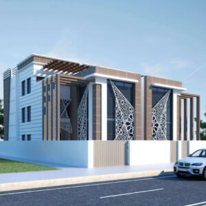 three floor modern house design , plot size 20 m x 30 m