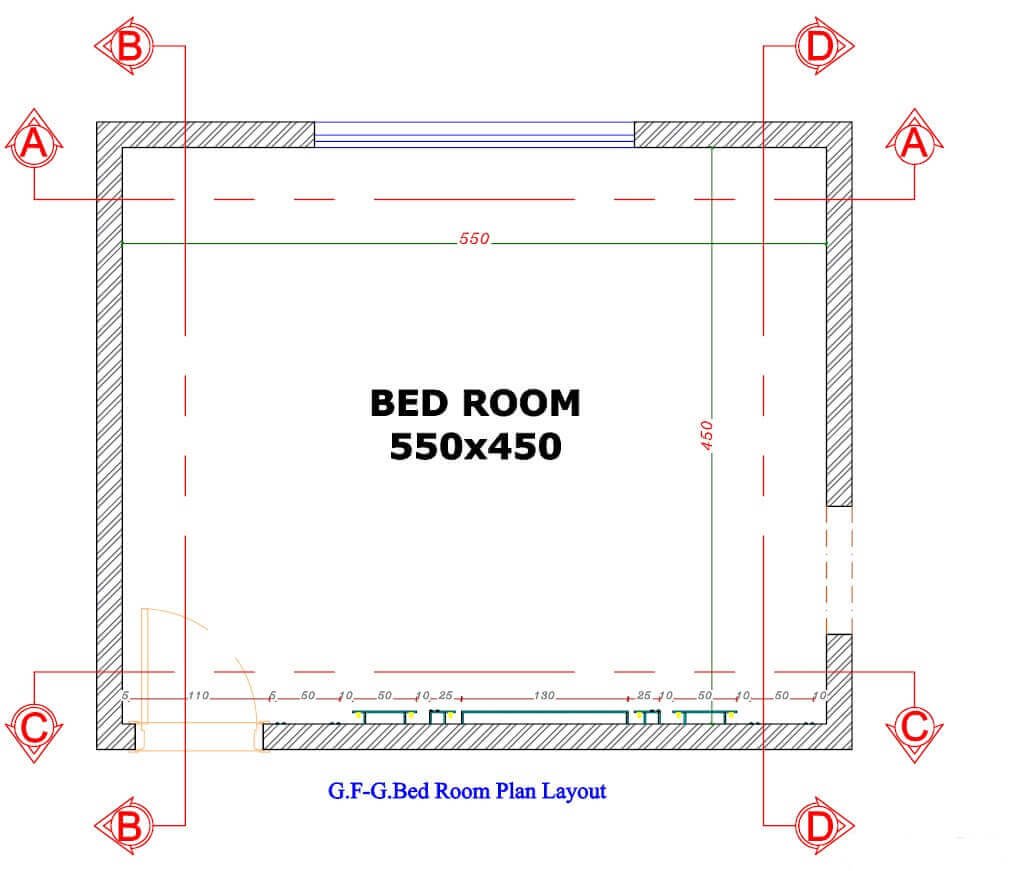 501 modren bed room interior design, size (5.50mx4.50m)