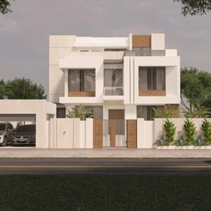 three floor modern house design,plot size( 20 m x 30 m) (copy)