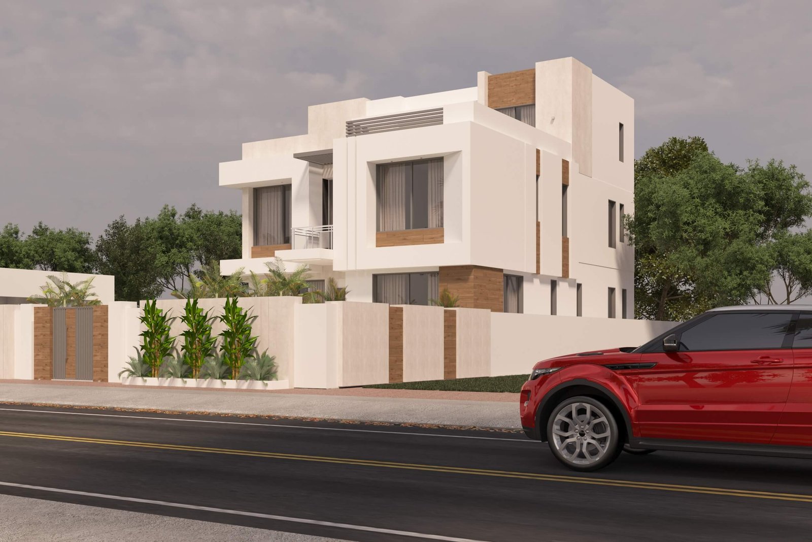 three floor modern house design,plot size( 20 m x 30 m) (copy)