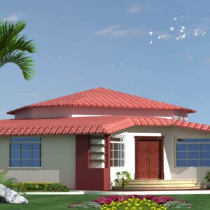 one floor modern farm house design , plot size 25 m x 25 m