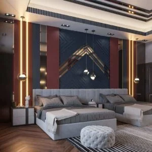 506 modren bed room interior design, size (7.00mx5.50m)