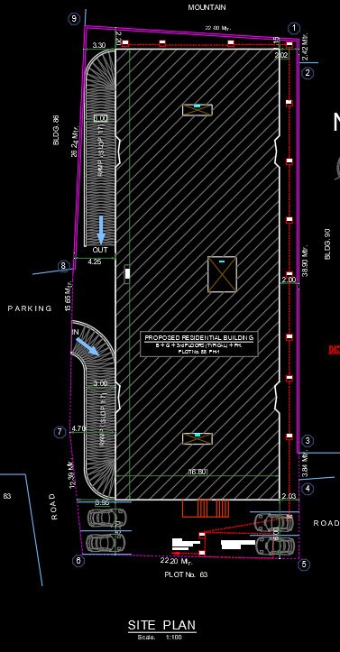 1004 12 floor building design ,plot size (22mx52m)