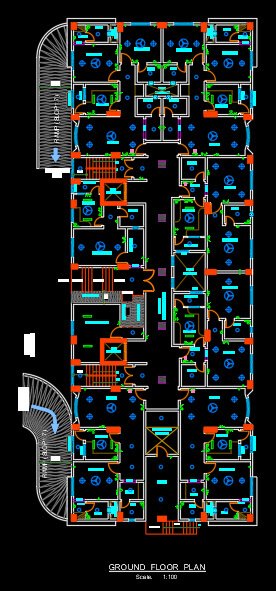 1004 12 floor building design ,plot size (22mx52m)