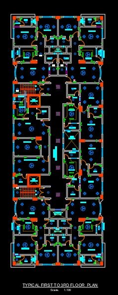 1004 12 floor building design ,plot size (22mx52m)
