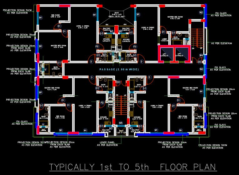 1006 12 floor building design ,plot size (20mx20m) (copy)