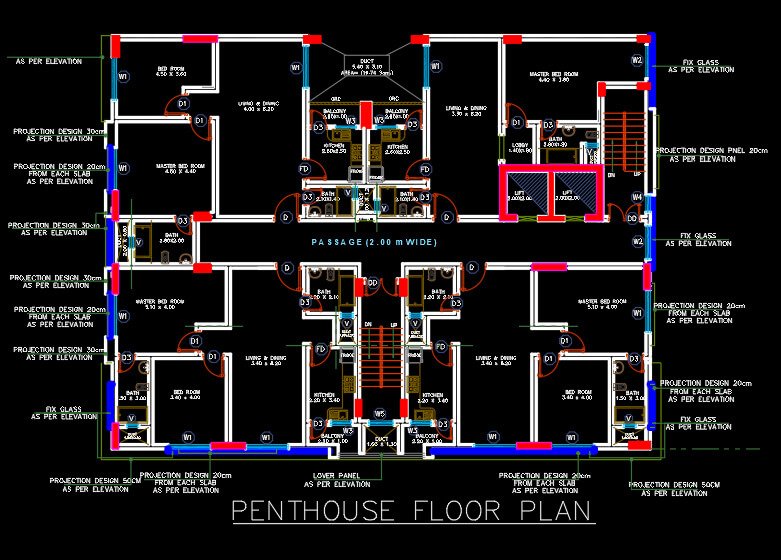 1006 12 floor building design ,plot size (20mx20m) (copy)