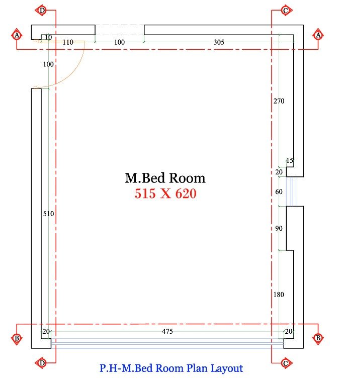 522 bed room interior design,size (5.00mx6.00m) (copy)