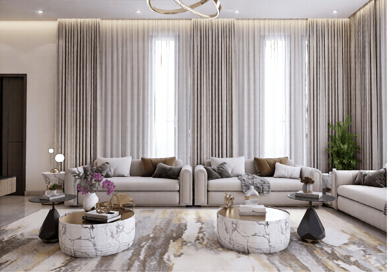 548 family hall interior design,size (6.00mx5.50m)
