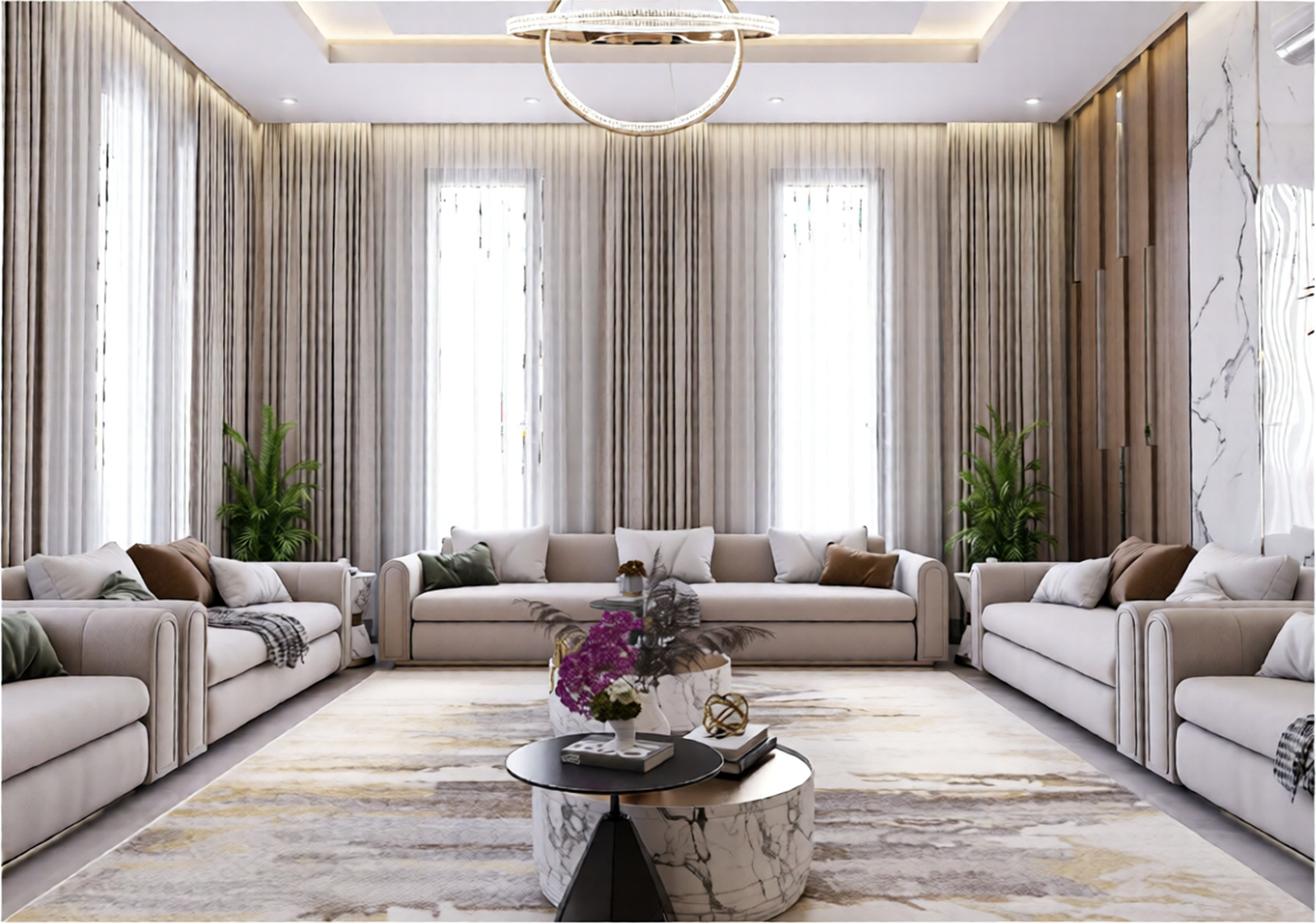548 family hall interior design,size (6.00mx5.50m)