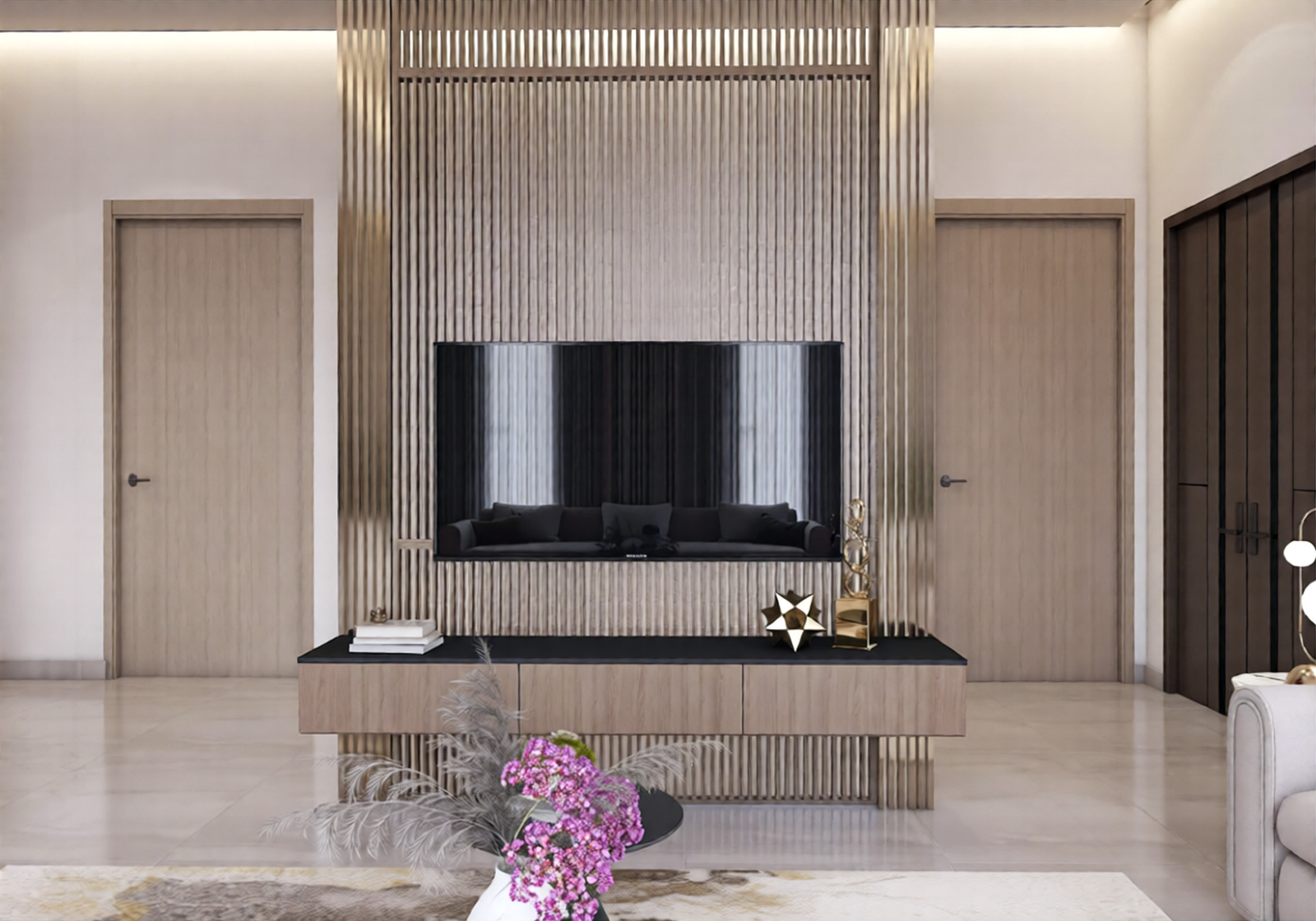 548 family hall interior design,size (6.00mx5.50m)