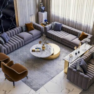 514 modern family hall interior design, size (7.20mx7.50m)