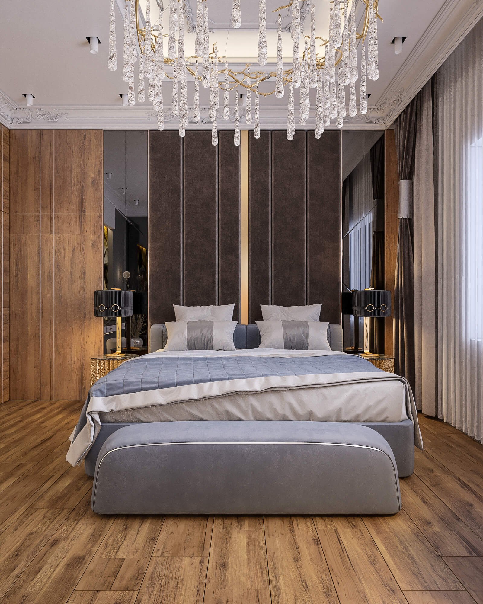501 modren bed room interior design, size (5.50mx4.50m)