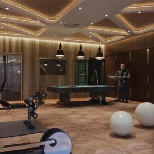 508 modern gym interior design, size (7.00mx6.20m)
