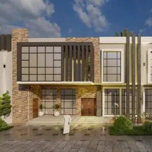 modern house design with complete architectural and structural details