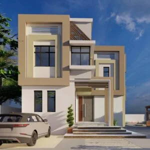 two floor modern house design , plot size 20 m x 30 m