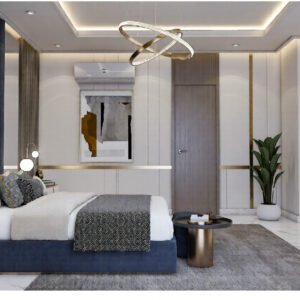 557- Bed Room Interior Design, Size(5.30mx5.30m)